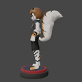 Anthropomorphic Cartoon Tiger Character With Green Eyes Black Vest And Striped Tail