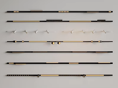 Modern Downlights and Spotlights with Various Black White and Gold Designs 3d model
