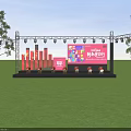 Industrial Equipment For Outdoor Stage With Lighting Truss Red Columns And Drums