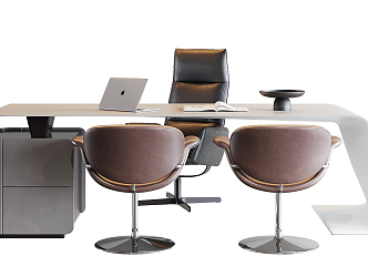 Modern office desk and chair office desk and chair combination 3d model