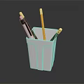 White Stationery Holder With Pens And Pencils For Desk Organizing