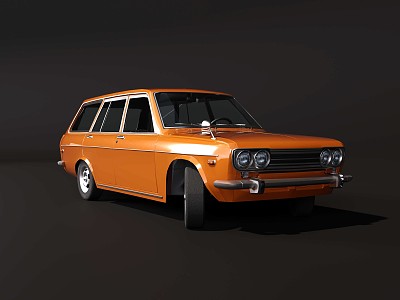 American retro station wagon 3d model