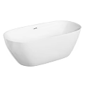 Modern Oval Freestanding Bathtub Featuring Sleek White Design and Smooth Surface