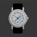 Modern Stylish Wristwatch With Black Silicone Strap White Dial And Blue Hands Design
