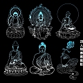 Pendant figure Buddhist silhouette 3d model