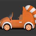 Kids Cartoon Dog Shaped Toy Car With Orange White Body And Star Roof