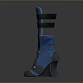 Blue High Heel Shoes With Sleek Design And Adjustable Straps For Modern Look