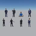 Group of People in Various Poses Standing and Sitting in Open Space