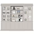 Elegant Modern Bookcase Design With Built in Lighting And Displayed Books Decorative Items 3d model