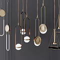 Modern Geometric Pendant Lights With Metal Finish And Various Shapes For Interior Design