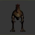 Detailed Realistic 3D Rendered Dinosaur With Red Brown Striped Skin In Lifelike Standing Pose