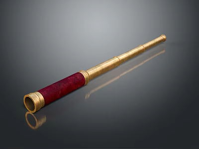 Professional Commercial Equipment With Red Leather Grip And Gold Metal Barrel Design 3d model
