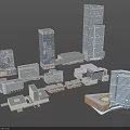 Aerial View Urban Planning With Modern Tall Skyscrapers And Diverse Building Layout