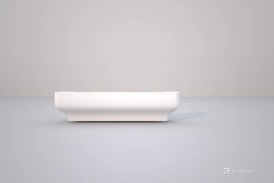 Modern White Console Table With Minimalist Design And Simple Lines In Light Background 3d model