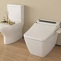 Modern Toilet and Smart Bidet Toilet with Essential Oils Tray in Bathroom