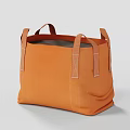 Industrial Equipment Tote Bag in Orange Canvas with Brown Handles and Simple Design