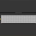 Black Framed Transparent Panel Equipment Featuring Small Holes And Yellow Parts