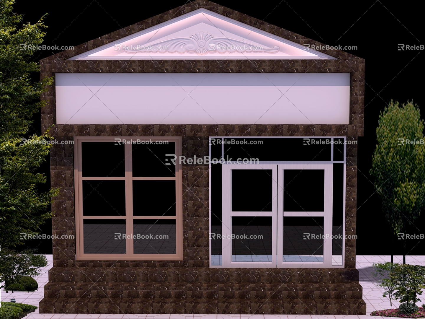 commercial door head shop door head 3d model