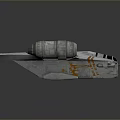 Futuristic Silver Spaceship 3D Rendering With Large Engines And Angular Design