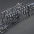 Automated Industrial Equipment With Metal Frame Conveyor Belt And Mechanical Parts