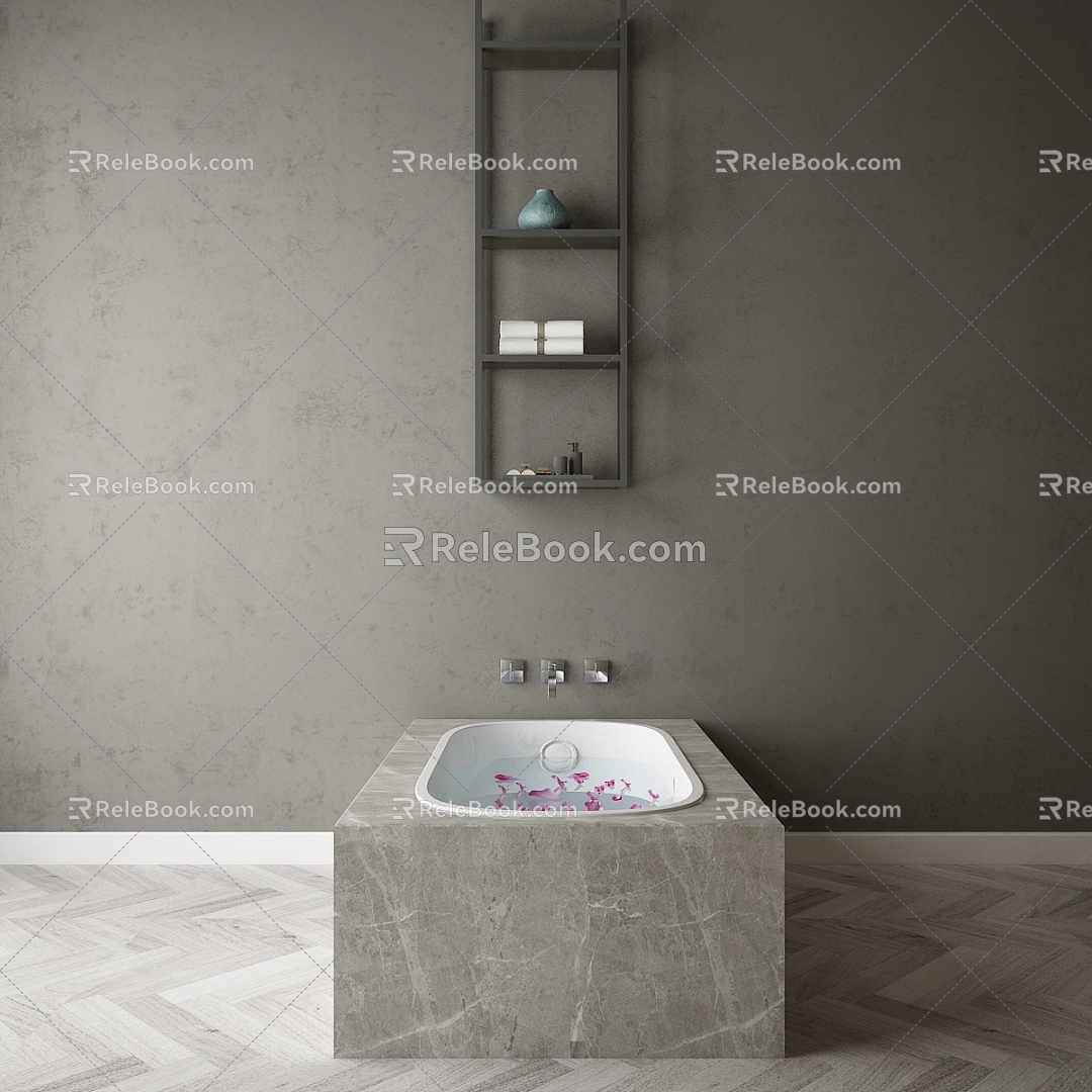 Modern Bathtub Bathroom Combination 3d model