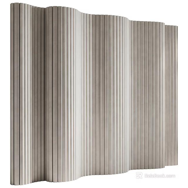 Modern Textured Wall Paneling With Light Tones For Interiors 3d model
