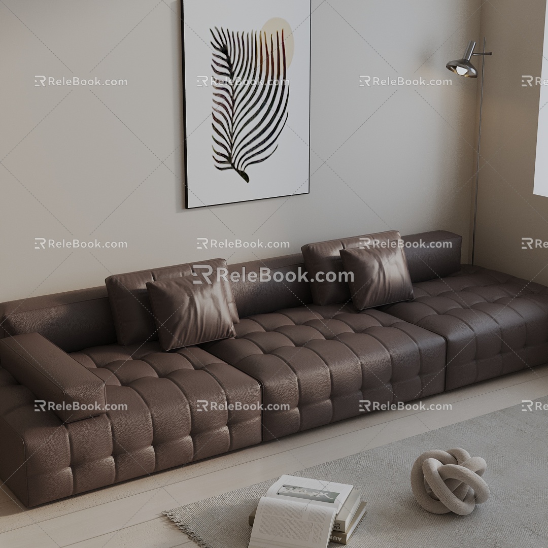 Three-seat sofa 3d model