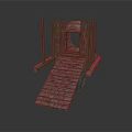 Wooden Architectural Structure With Steps Archway And Frame Design Elements
