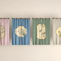 Colorful Kitchen Curtains Featuring Chinese Style Bamboo And Bird Patterns For Home Decor