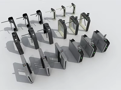 Different Types of Turnstile Gates for Public Facilities Access Control System 3d model