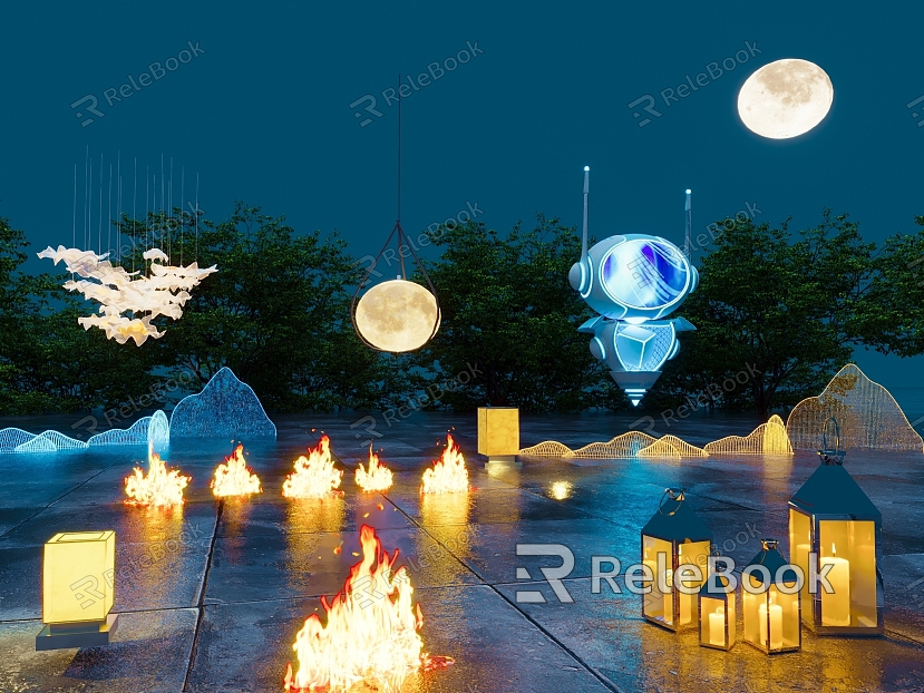 Outdoor lights Landscape lights Flame moon lights Robot chandeliers Floor lights model