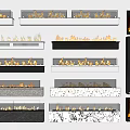 Various Modern Fireplace Interior Designs With White Black Frames And Flames