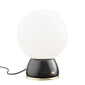 Modern Table Lamp With White Globe Shade Black Marble Base And Gold Accent 3d model