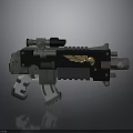 Lego Style Gun Black And Gray With Golden Wing Skull Emblem Scope Trigger And Parts