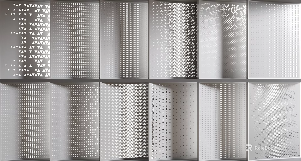 Metal Perforated Wall Decor With Various Patterns 3d model
