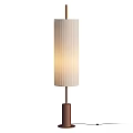 Modern Minimalist Floor Lamp With Pleated Fabric Shade And Metal Stand Warm Light
