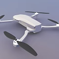 White Aerial Drone With Four Propellers And Camera For Aerial Photography 3d model