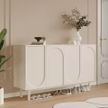 White Entryway Console Cabinet With Vase Books And Dried Plants Underneath Shoes In Modern Interior