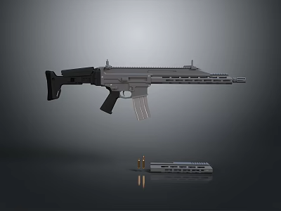 Modern Tactical Rifle With Rail System Detachable Magazine And Ergonomic Grip 3d model