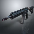 Modern Tactical Military Rifle With Black Barrel And Magazine Features
