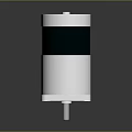 Electric Motor With Silver Metal Casing Green Component And Rotating Shaft