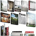 Books And Magazines With Diverse Covers Featuring Architecture And Scenery