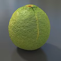 Ripe Single Fresh Green Lime With Textured Skin On Gray Background