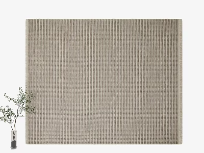 Soft Neutral Toned Square Woven Rug With Textured Design For Living Room Decor 3d model