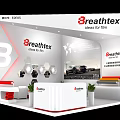 Breathtex Exhibition Booth Modern Design With Red Accents World Map Backdrop And Car