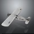 White Vintage Biplane Model with SP-AAY Markings on Static Display Stand 3d model