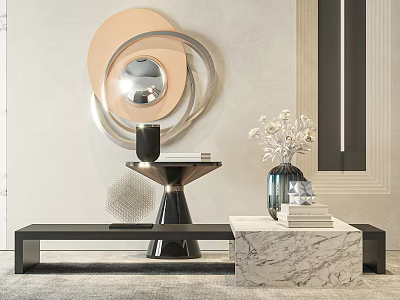Modern coffee table side table 3d model