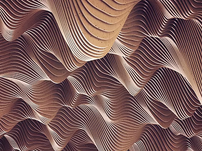 Wavy Wall Decor With Brown Beige Striped Pattern Flowing Curved Design For Modern Interior 3d model