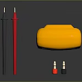 Yellow Digital Multimeter for Computer Electronic Testing with Test Leads and Measuring Functions 3d model