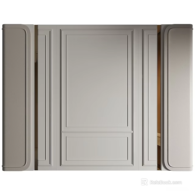 Modern Background Wall Design With Decorative Panels And Elegant Lines 3d model